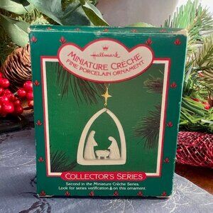 Hallmark Keepsake Ornament "Miniature Creche" Fine Porcelain -1986